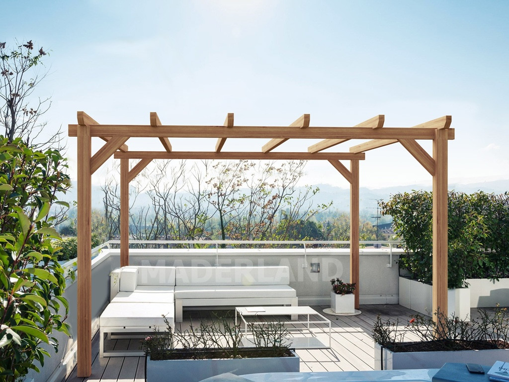 Pergola bois VILLEURBANNE 600x300 cm très résistant lamellé collé - vue 2