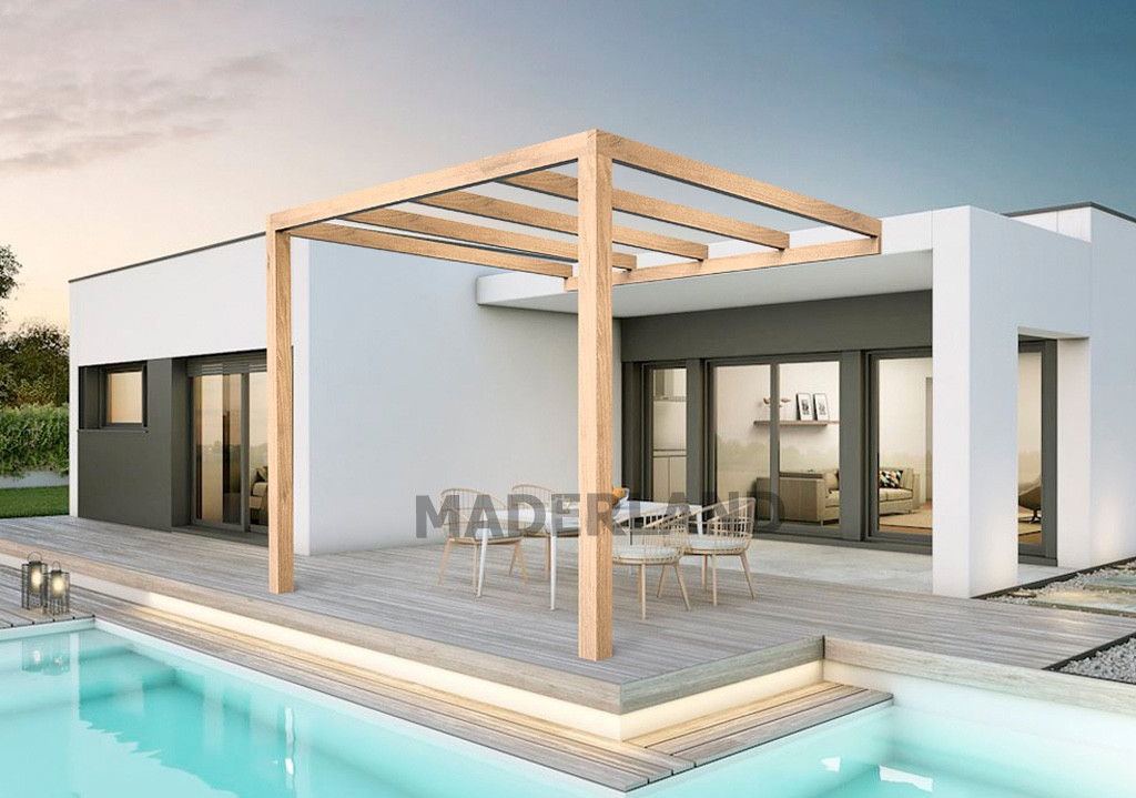 Pergola bois adossée CALAIS 500x300 cm très résistant lamellé collé - vue 2