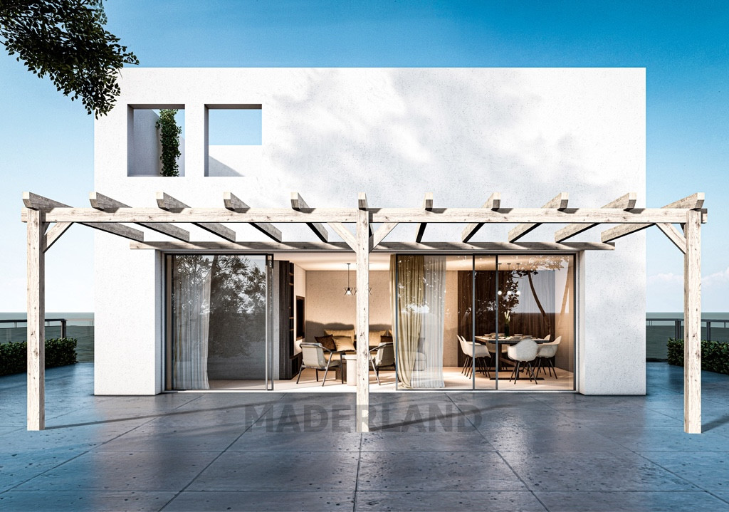 Pergola bois adossée AVIGNON 800x400 cm très résistant lamellé collé - vue 2