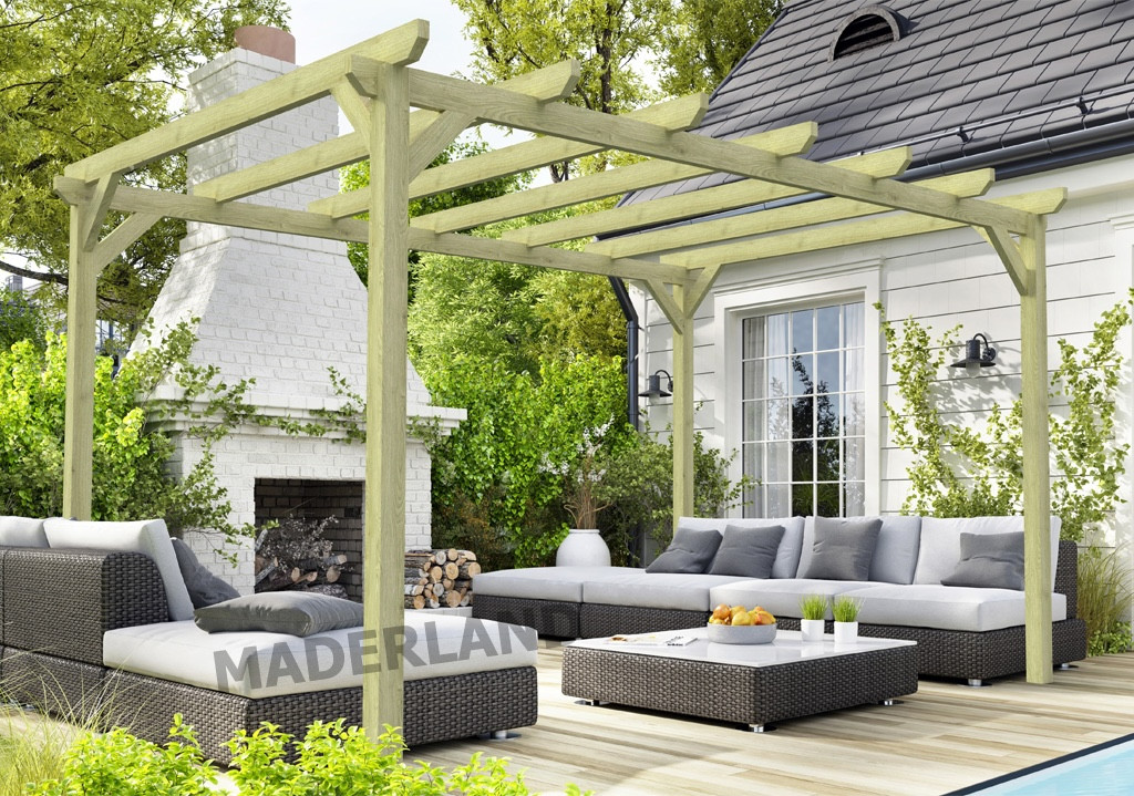 Pergola bois PARIS 420x300 cm traité très résistant - vue 2