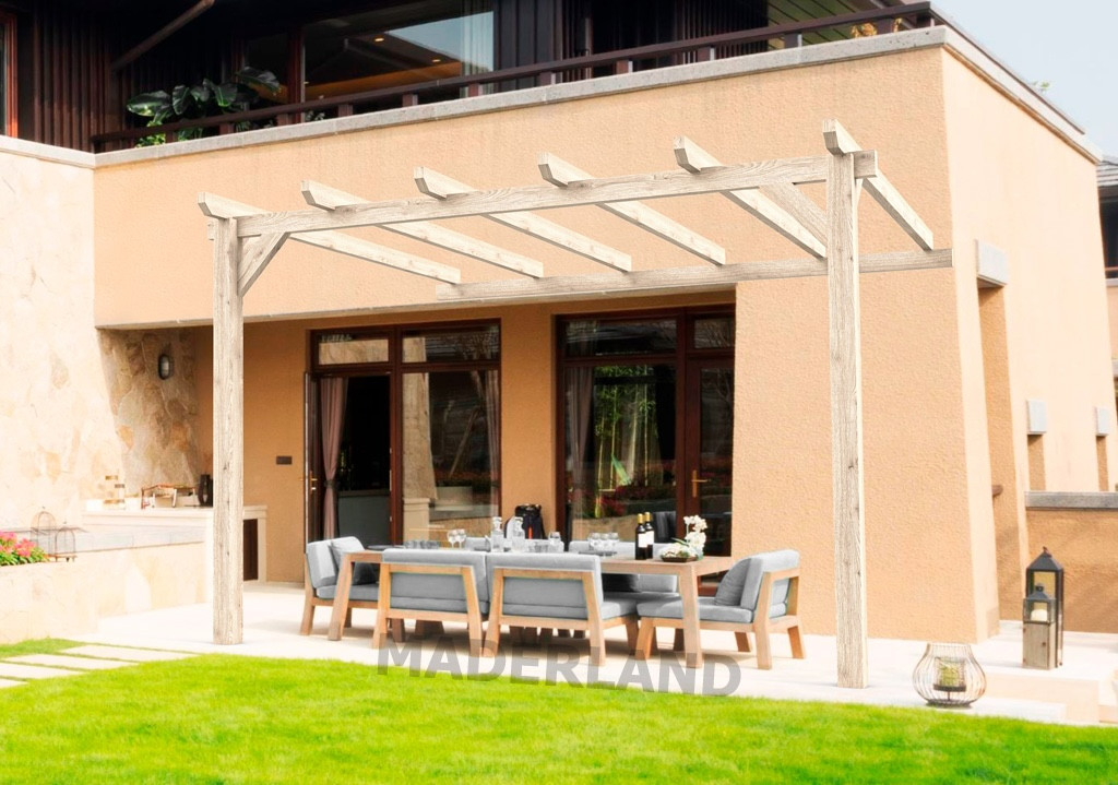 Pergola bois adossée AMIENS 600x400 cm très résistant lamellé collé - vue 2