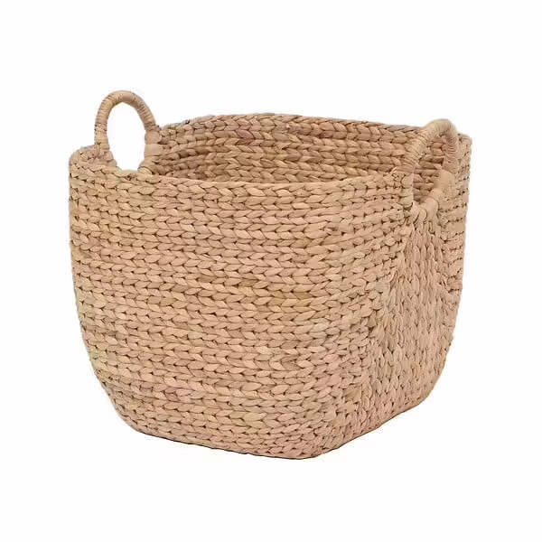 Le Marquier Panier à bûches en Jacinthe d’eau tressée à la main Goa - vue 2