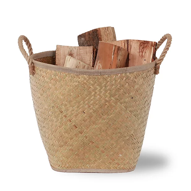 Panier à bûches en feuilles de palmier et corde Le Marquier Corda - vue 2