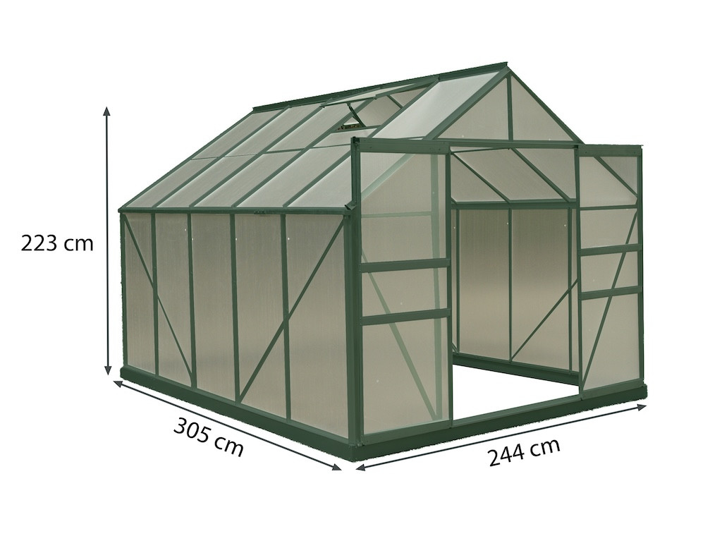 Serre de jardin structure en aluminium 244 x 290 x - vue 2