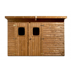 Abri de jardin Theora bois thermochauffé 3,30 x 2,20 m - panneaux 19 mm - 7,40 m² - HABRITA