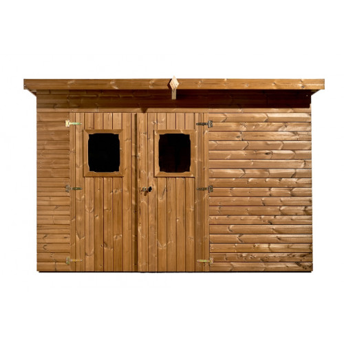 Abri de jardin Theora bois thermochauffé 3,30 x 2,20 m - panneaux 19 mm - 7,40 m² - HABRITA