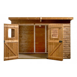 Abri de jardin Theora bois thermochauffé 3,30 x 2,20 m - panneaux 19 mm - 7,40 m² - HABRITA