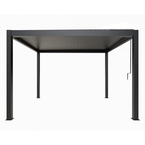 Pergola bioclimatique autoportante - Aluminium thermolaqué - Lames double paroi orientables - 11,90 m² - HABRITA