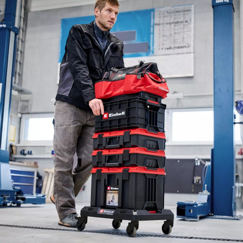 Chariot roulant E-Case Rollbrett - charge max 120kg - 4 roulettes pivotantes - freins intégrés - EINHELL