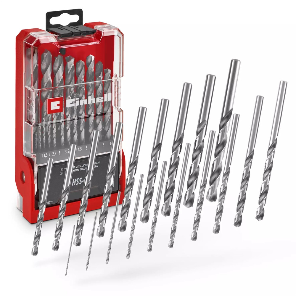 Coffret forets HSS-G Silver - 19 pièces - Ø1-10mm - acier rapide - affûtage précis - tige cylindrique