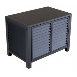 Buffet 2 portes - Aluminium - Céramique 6mm - Graphite/Graphite - Ouverture par pression et aimant de marque PROLOISIRS, référence: J8954200