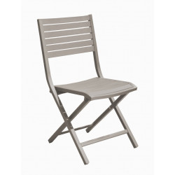 Chaise pliante - LUCCA - Aluminium époxy - Lattes crème de marque PROLOISIRS, référence: J8955200