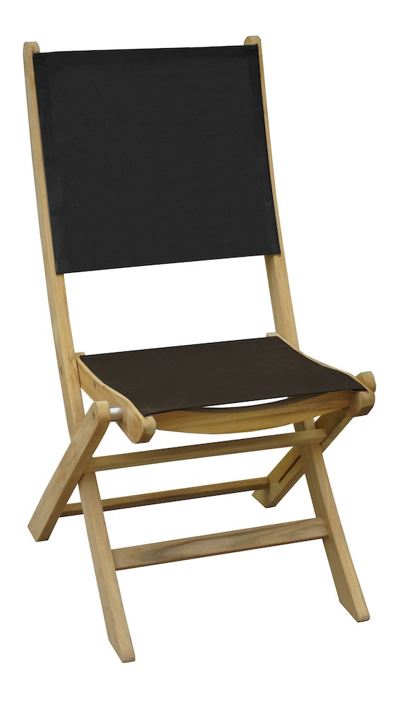 Chaise pliante NEWTON Teck FSC 100% Assise et dossier en TPEP