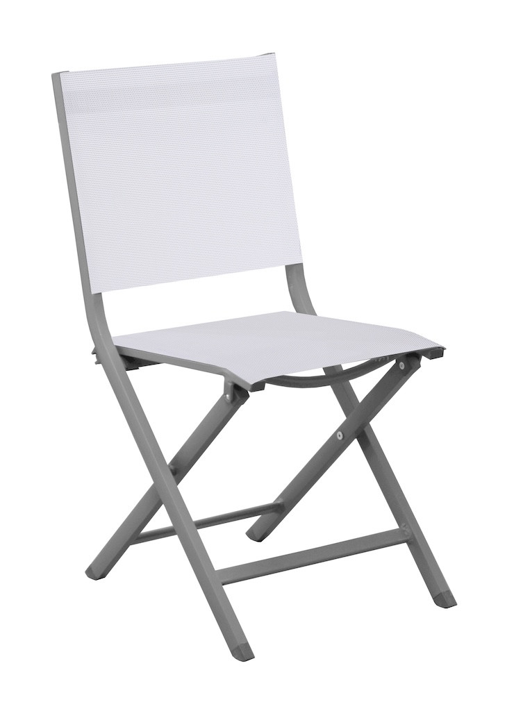 Chaise pliante THEMA Aluminium époxy Toile TPEP chiné