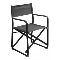 Fauteuil metteur en scène pliant - SCENARIO - Aluminium époxy graphite - Toile TPEP noir - PROLOISIRS
