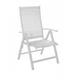 Fauteuil multiposition - ELEGANCE - Aluminium - Toile TPEP blanc - Pliant de marque PROLOISIRS, référence: J8958800