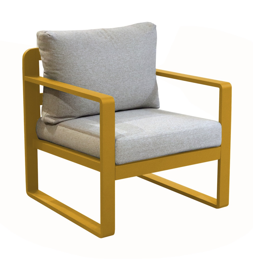 Fauteuil sofa MOJITO II Aluminium époxy Miel