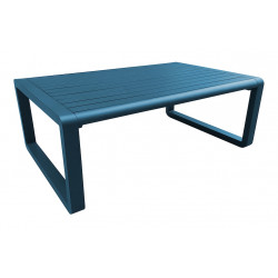 Table basse - TONIO - Aluminium époxy - Lattes - Bleu - 120x80 - PROLOISIRS