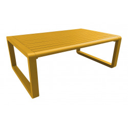 Table basse - TONIO - Aluminium époxy - Lattes - Miel - 120x80 de marque PROLOISIRS, référence: J8967400