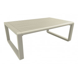 Table basse - TONIO - Aluminium époxy - Lattes - Sauge - 120x80 - PROLOISIRS