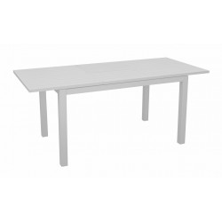 Table extensible - GENES - Aluminium époxy blanc - Plateau à lattes - 110/170 x 70 cm de marque PROLOISIRS, référence: J8968400