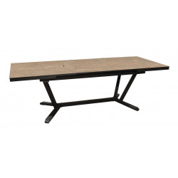 Table extensible - VITA - Aluminium époxy graphite - Plateau céramique Kedra Lenk 6 mm - 180/240 x 100 cm de marque PROLOISIRS, référence: J8970000