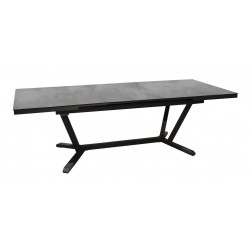 Table extensible - VITA - Aluminium époxy graphite - Plateau céramique Kedra Lucca 6 mm - 180/240 x 100 cm - PROLOISIRS