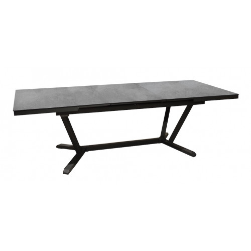 Table extensible - VITA - Aluminium époxy graphite - Plateau céramique Kedra Lucca 6 mm - 180/240 x 100 cm - PROLOISIRS
