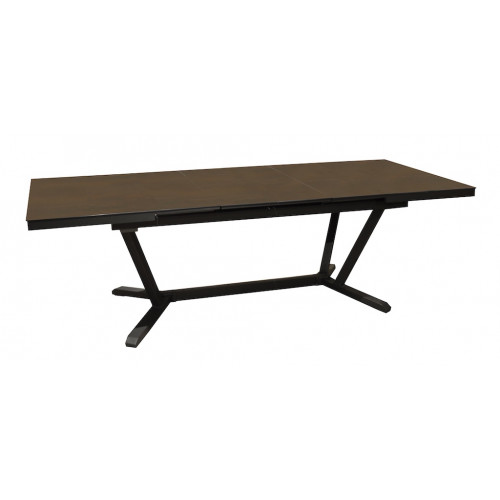 Table extensible - VITA - Aluminium époxy graphite - Plateau céramique Kedra Oxyde 6 mm - 180/240 x 100 cm - PROLOISIRS