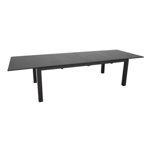 Table de jardin rectangulaire extensible Genes - graphite 220/270/320 cm - PROLOISIRS