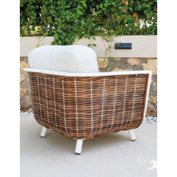 Salon de jardin Marrakech en aluminium et résine tressée - Set complet 3+2 places - Luna Distribuciones