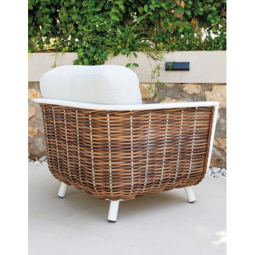 Salon de jardin Marrakech en aluminium et résine tressée - Set complet 3+2 places - Luna Distribuciones