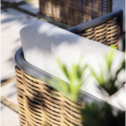 Salon de jardin CORAL en aluminium et résine tressée - Set complet 3+2 places - Luna Distribuciones