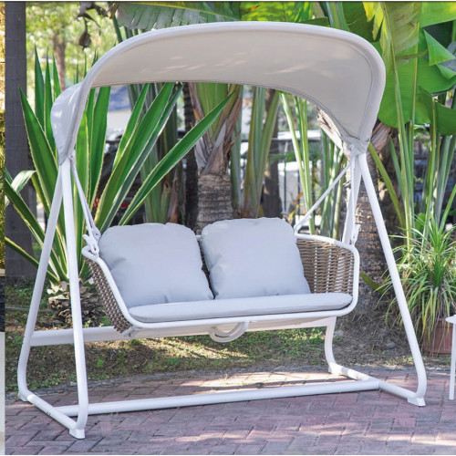 Balancelle de jardin - CORAL - en aluminium et résine tressée - 2 places - Luna Distribuciones