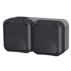 Double prise horizontale extérieur  IP55 - Aquapro de marque Quarx, référence: B8998300