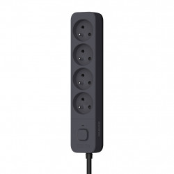 Multiprise 4P  2P+T16A + 3 USB-A, câble 3G1,5mm2, 1,5 mètre, Noir/Gris de marque Quarx, référence: B8999100