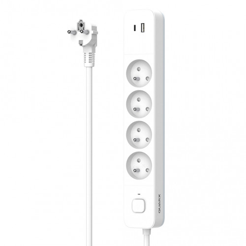 Multiprise 4P 2P+T16A + 3 USB-A, câble 3G1,5mm2, 1,5 mètre - Quarx