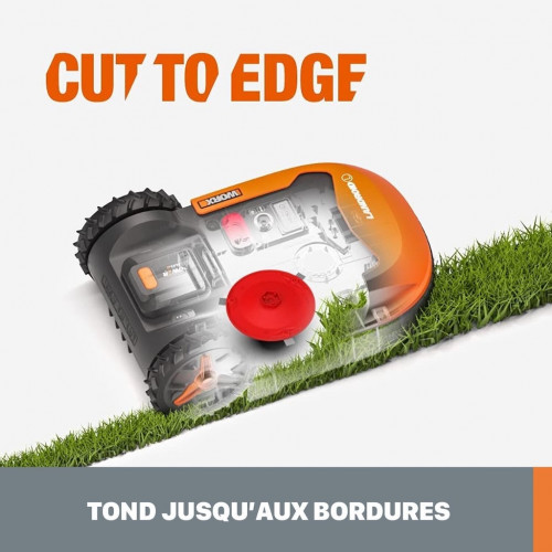 Robot tondeuse connecté jusqu'à 700 m² - WR165E - largeur coupe 18 cm - orange - Worx