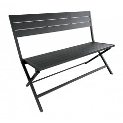 Banc pliant - LUCCA - Aluminium époxy graphite - Lattes - 120 cm de marque PROLOISIRS, référence: J9003100