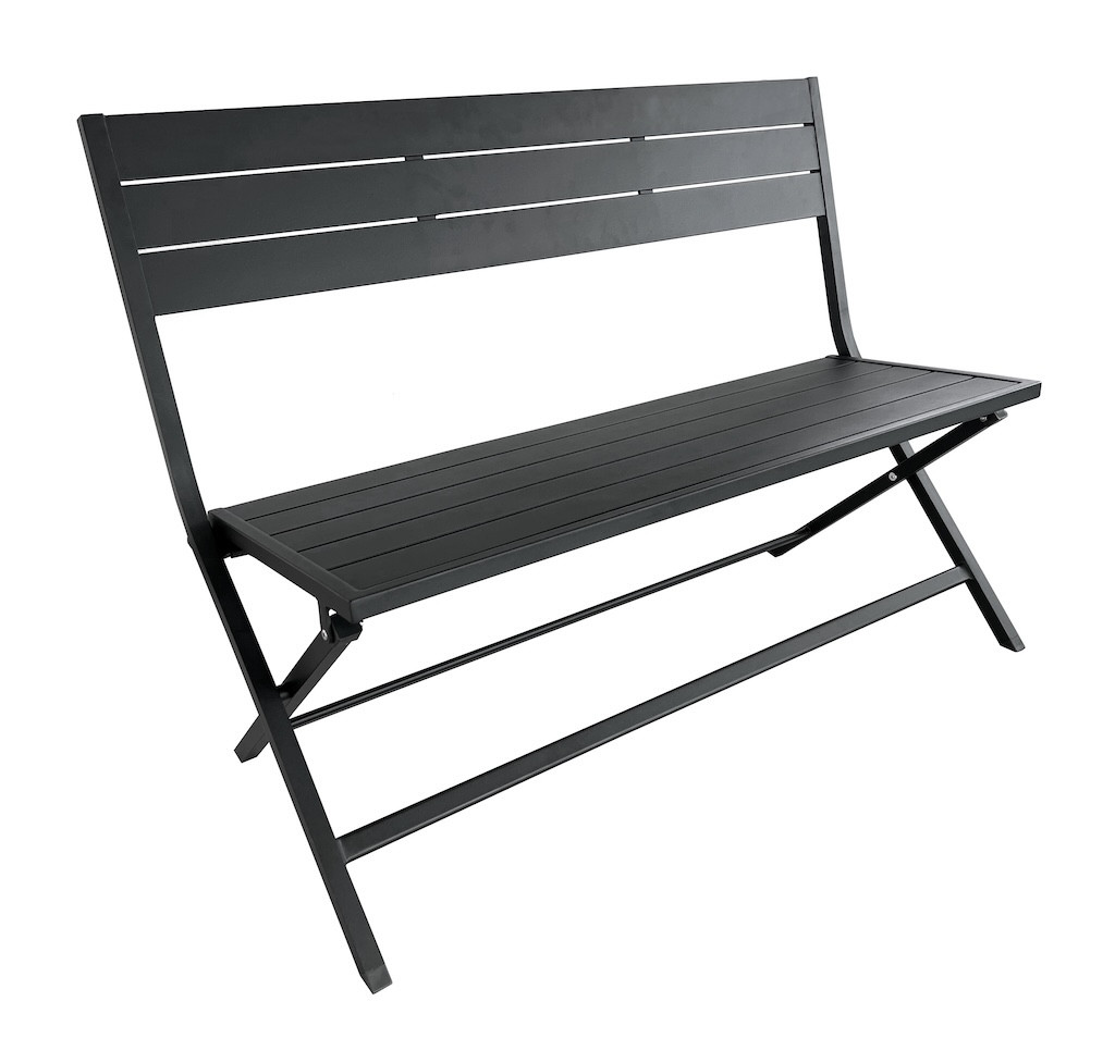 Banc 2 places pliable de jardin Lucca en aluminium - vue 2