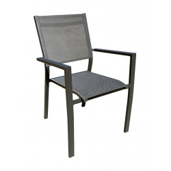Canapé lounge 2 places - QUENZA II - Aluminium époxy - Toile TPEP - Amande/Chine Blanc de marque PROLOISIRS, référence: J9003200