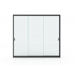 Cloison Vitrée 3M pour Pergola Adossée - Verre Trempé - Aluminium Graphite - PROLOISIRS