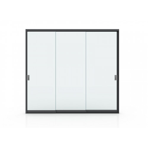 Cloison Vitrée 3M pour Pergola Adossée - Verre Trempé - Aluminium Graphite - PROLOISIRS
