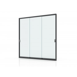 Cloison Vitrée 3M pour Pergola Adossée - Verre Trempé - Aluminium Graphite - PROLOISIRS