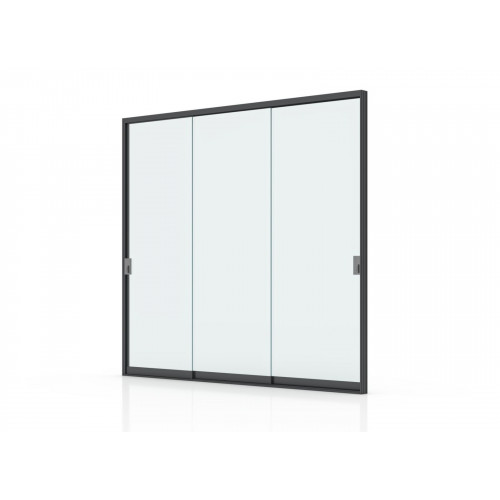 Cloison Vitrée 3M pour Pergola Adossée - Verre Trempé - Aluminium Graphite - PROLOISIRS