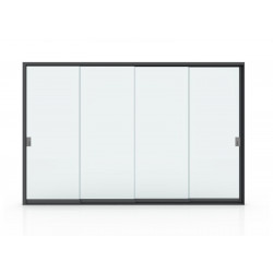 Cloison Vitrée 4M pour Pergola Adossée - Verre Trempé - Aluminium Blanc - PROLOISIRS
