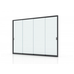 Cloison Vitrée 4M pour Pergola Adossée - Verre Trempé - Aluminium Blanc - PROLOISIRS