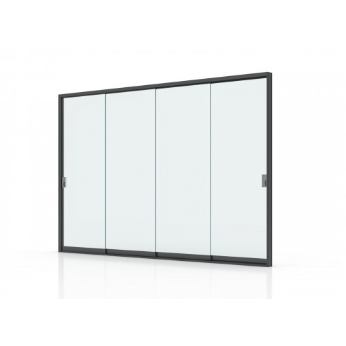 Cloison Vitrée 4M pour Pergola Adossée - Verre Trempé - Aluminium Blanc - PROLOISIRS