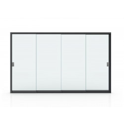 Cloison Vitrée 4M pour Pergola Autoportée - Verre Trempé - Aluminium Blanc - PROLOISIRS