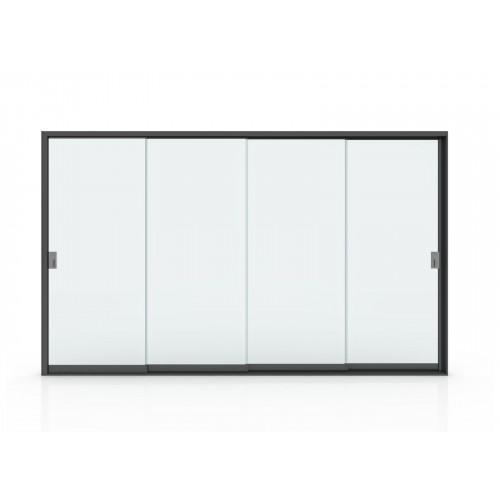 Cloison Vitrée 4M pour Pergola Autoportée - Verre Trempé - Aluminium Blanc - PROLOISIRS